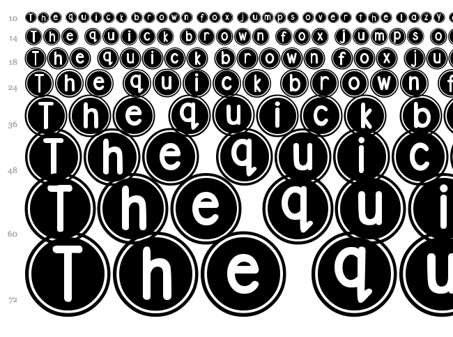 DJB Pokey Dots font waterfall